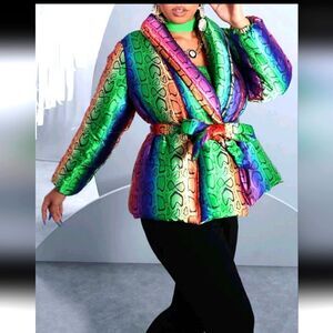 Multicolor Snake Print Women's Jacket